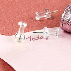 100 Pack Clear Plastic Head Push Pins Tacks for Wall Map Corkboard