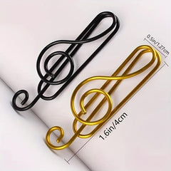 40-Piece Music Note Metal Paper Clips for Arts and Crafts - Golden