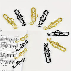 40-Piece Music Note Metal Paper Clips for Arts and Crafts - Golden