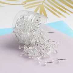 Coloured Large Pins 100 Pcs With Plastic Storage Box - Home & Office Use