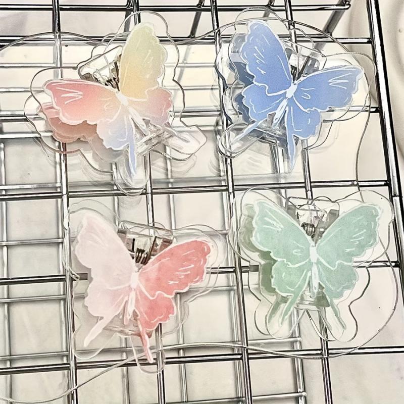 4pcs Colorful Butterfly Binder Clips for Office and School