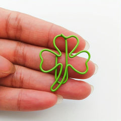 10pcs Green Shamrock Clover Shaped Paper Clips for Home Office & School Use