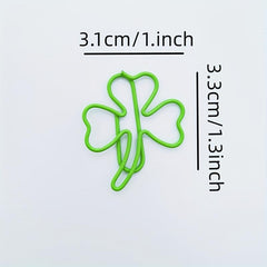 10pcs Green Shamrock Clover Shaped Paper Clips for Home Office & School Use