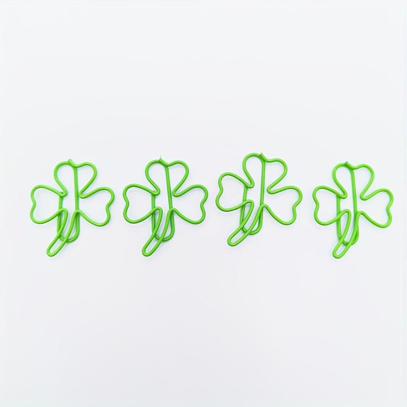 10pcs Green Shamrock Clover Shaped Paper Clips for Home Office & School Use