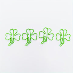 10pcs Green Shamrock Clover Shaped Paper Clips for Home Office & School Use
