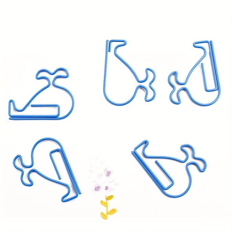 10pcs Small Whales Paper Shaped Clips Bookmarks Pins