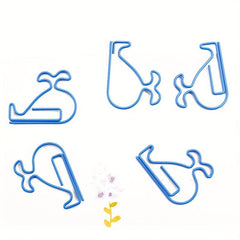 10pcs Small Whales Paper Shaped Clips Bookmarks Pins