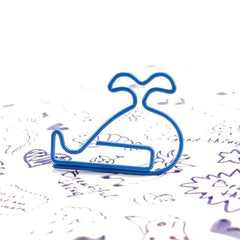 10pcs Small Whales Paper Shaped Clips Bookmarks Pins