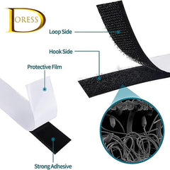 Hook and Loop Tape Sticky Back Fastener Roll - 49cm x 3.99m