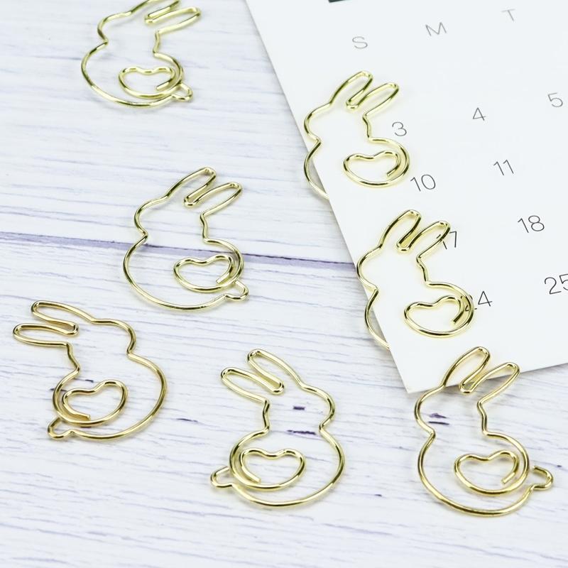 5pcs Rabbit Love Paper Clip Easter Decoration Student Stationery