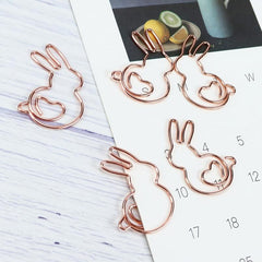 5pcs Rabbit Love Paper Clip Easter Decoration Student Stationery