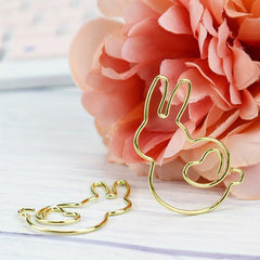 5pcs Rabbit Love Paper Clip Easter Decoration Student Stationery