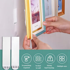 12 Pairs Adhesive Strips Large Picture Hanging Strips No Tools Needed