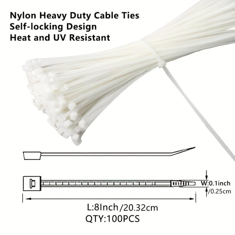 500pcs Cable Ties - Multi-Purpose Nylon Zip Ties for Home and Office