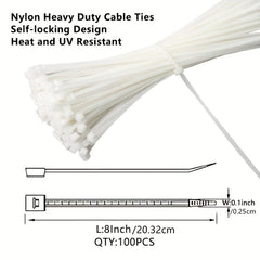 500pcs Cable Ties - Multi-Purpose Nylon Zip Ties for Home and Office
