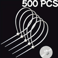 500pcs Cable Ties - Multi-Purpose Nylon Zip Ties for Home and Office