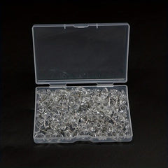 100pcs Boxed Transparent Round Thumb Tack for Home Office