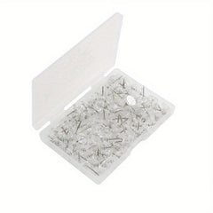 100pcs Boxed Transparent Round Thumb Tack for Home Office