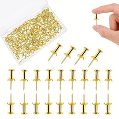 100pcs Golden Push Pins Standard Plastic Head Steel Point