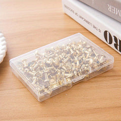 100pcs Golden Push Pins Standard Plastic Head Steel Point