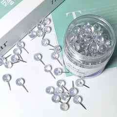 100pcs Clear Push Pins Round Head Map Thumb Tacks