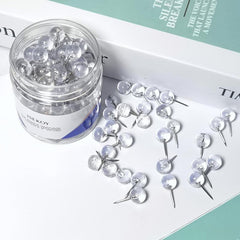 100pcs Clear Push Pins Round Head Map Thumb Tacks