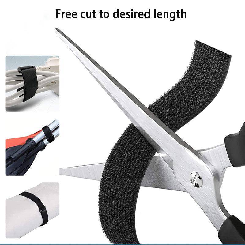 8ft Reusable Nylon Hook Loop Fastening Cable Tape with Buckle