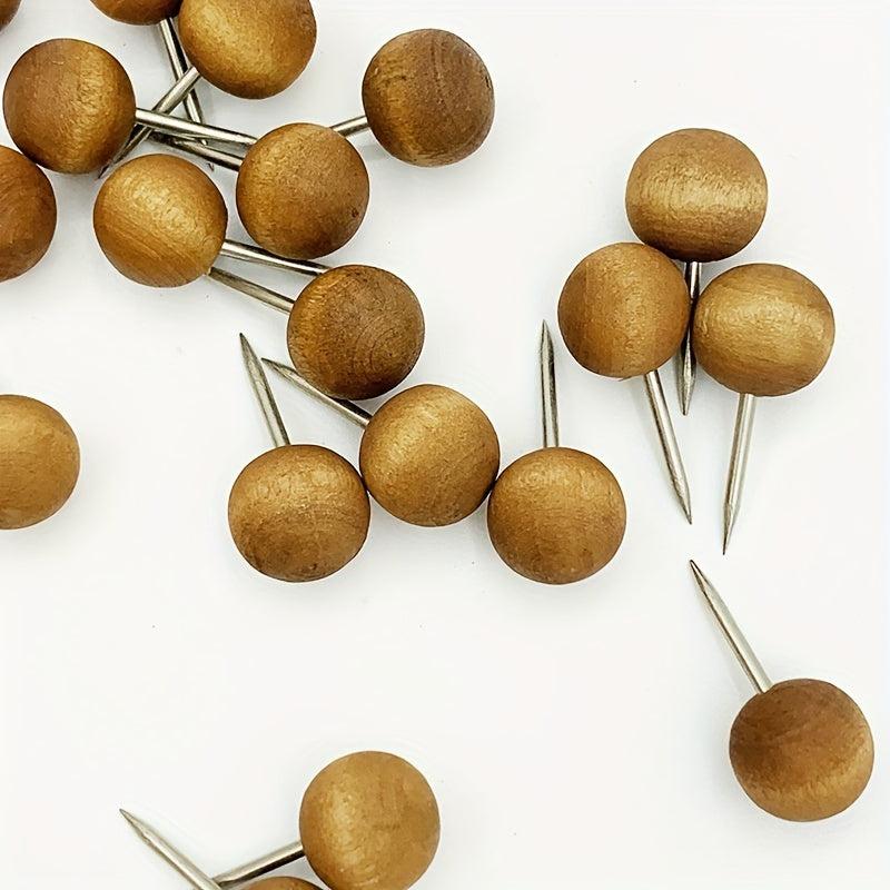 50 Wooden Push Pins for Documents Photos Maps Bulletin Boards
