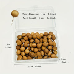 50 Wooden Push Pins for Documents Photos Maps Bulletin Boards