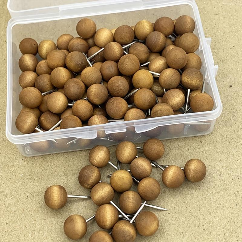 50 Wooden Push Pins for Documents Photos Maps Bulletin Boards