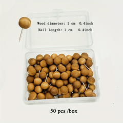 50 Wooden Push Pins for Documents Photos Maps Bulletin Boards
