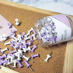 100pcs Purple Push Pins Bulletin Board Thumb Tacks Wall Corkboard Map Calendar