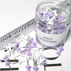 100pcs Purple Push Pins Bulletin Board Thumb Tacks Wall Corkboard Map Calendar