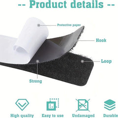 4 Pairs 4x6 Hook & Loop Strips No Holes or Screws Home Office Use