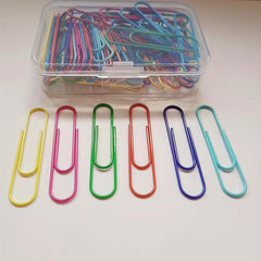 Colorful Jumbo Paper Clips Durable Rust Resistant for Office School 50pc Pack