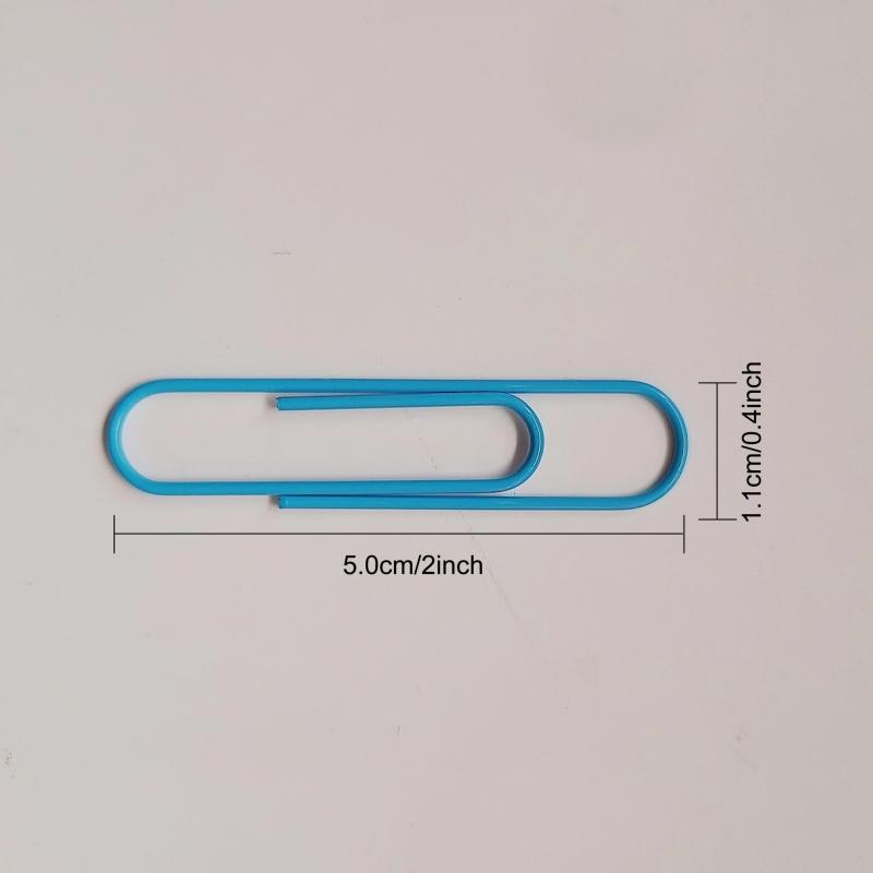 Colorful Jumbo Paper Clips Durable Rust Resistant for Office School 50pc Pack