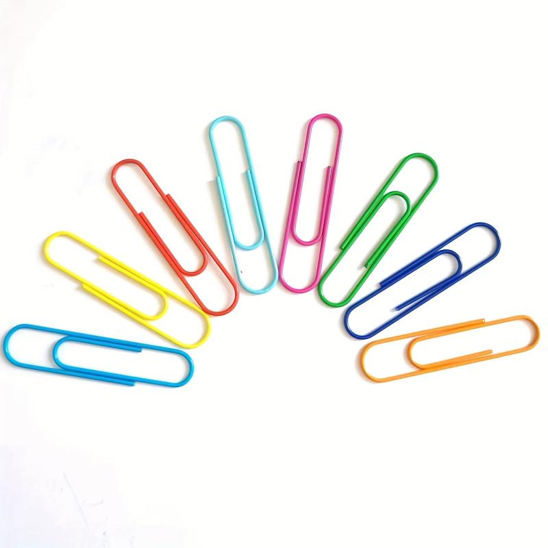 Colorful Jumbo Paper Clips Durable Rust Resistant for Office School 50pc Pack