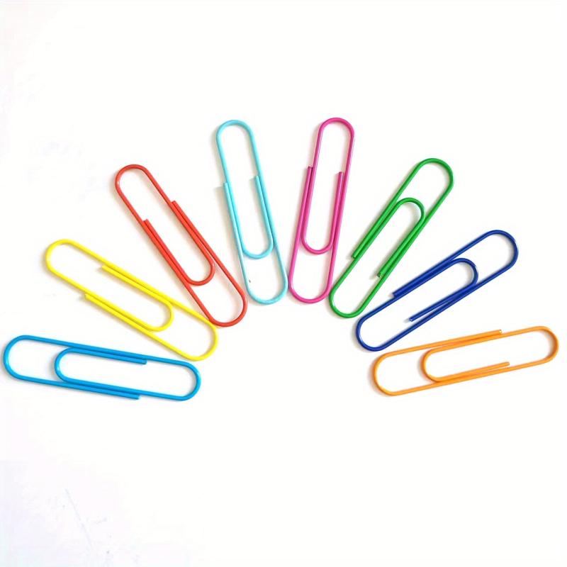 Colorful Jumbo Paper Clips Durable Rust Resistant for Office School 50pc Pack