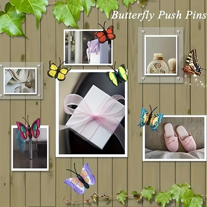 Butterfly Thumb Tacks Decorative Push Pins Colorful Pushpins Random Pattern