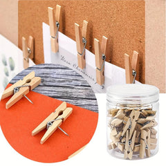 30pcs Wooden Push Pins Decorative Pushpins Tacks Thumbtacks for Cork Board