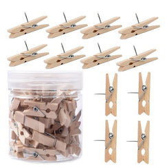 30pcs Wooden Push Pins Decorative Pushpins Tacks Thumbtacks for Cork Board