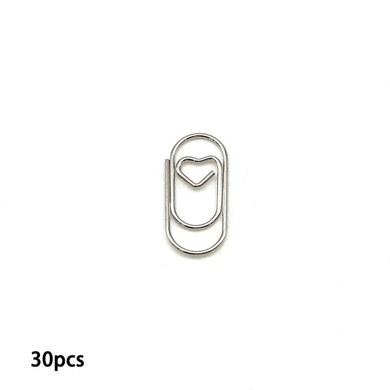 30pcs Heart Paper Clips Small Mini Paperclips Smooth Finish Tiny Clips For Paper