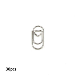 30pcs Heart Paper Clips Small Mini Paperclips Smooth Finish Tiny Clips For Paper