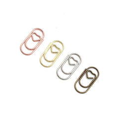 30pcs Heart Paper Clips Small Mini Paperclips Smooth Finish Tiny Clips For Paper