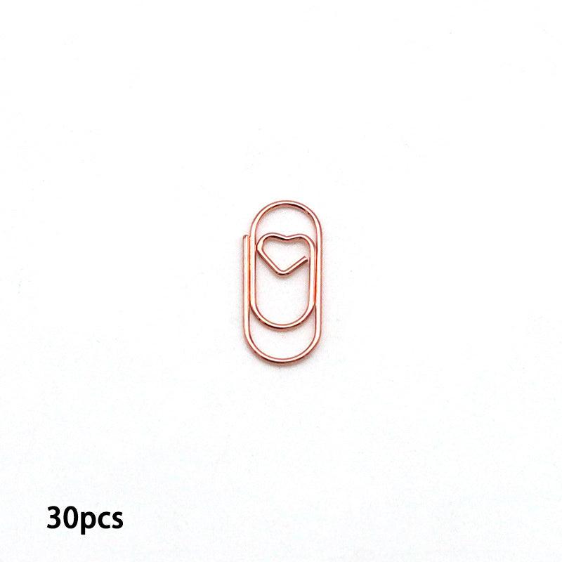 30pcs Heart Paper Clips Small Mini Paperclips Smooth Finish Tiny Clips For Paper