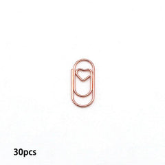 30pcs Heart Paper Clips Small Mini Paperclips Smooth Finish Tiny Clips For Paper