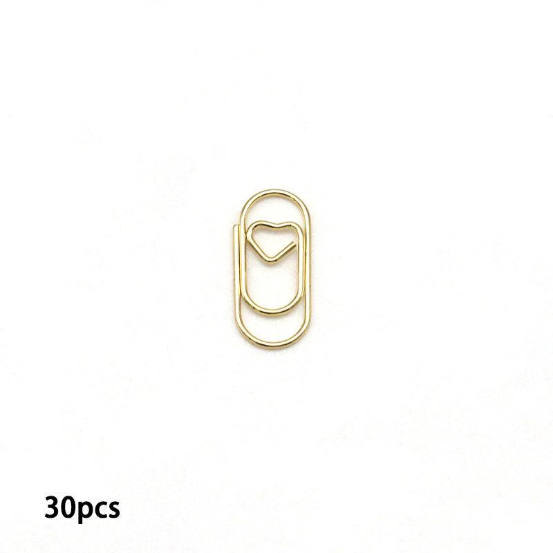 30pcs Heart Paper Clips Small Mini Paperclips Smooth Finish Tiny Clips For Paper