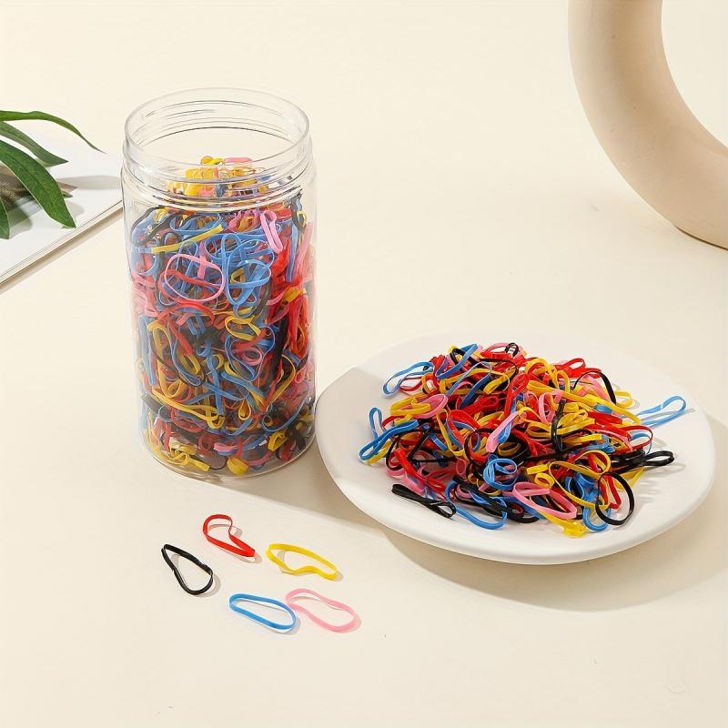 1000pcs Colorful Hair Band Mixed Disposable Hair Tie