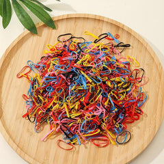 1000pcs Colorful Hair Band Mixed Disposable Hair Tie