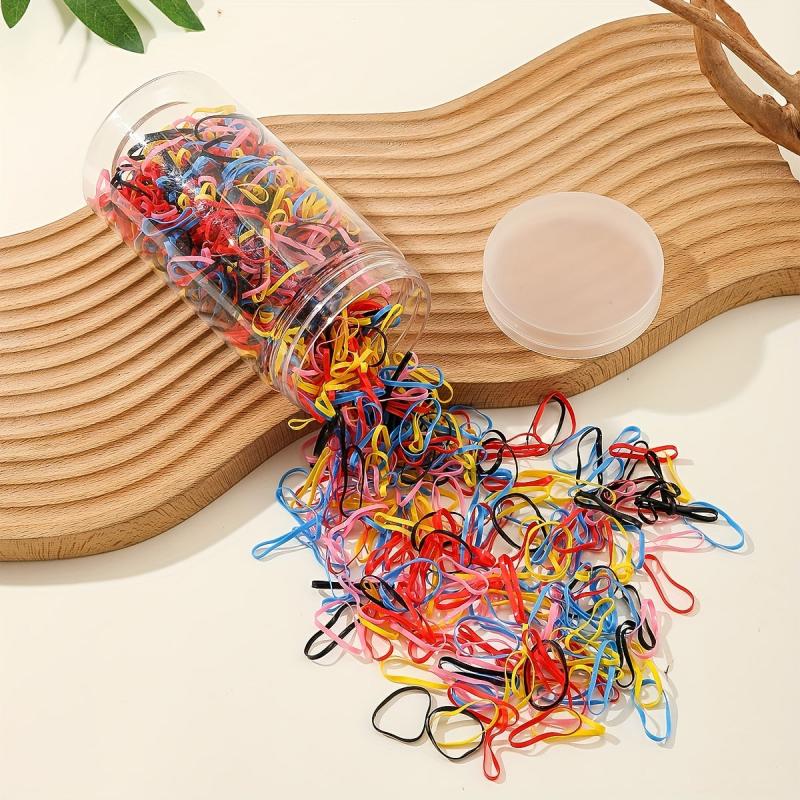 1000pcs Colorful Hair Band Mixed Disposable Hair Tie